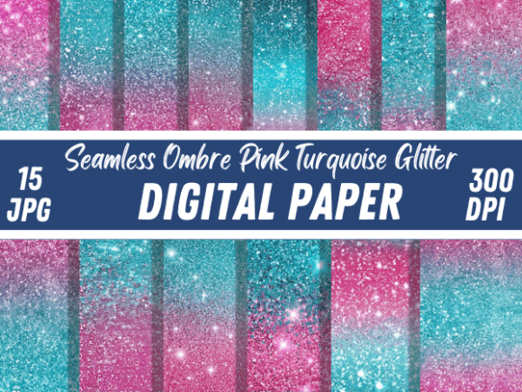 Download Ombre Pink &amp; Turquoise Glitter Textures - Texture Collection