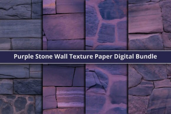 Download Purple Stone Wall Texture Paper Bundle - Texture Collection