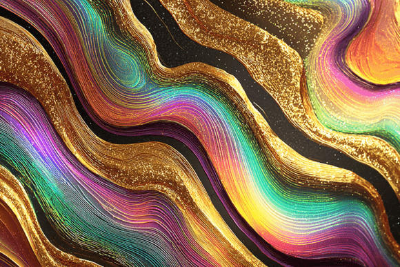 Download Holographic Gold Wave Texture - Texture Collection
